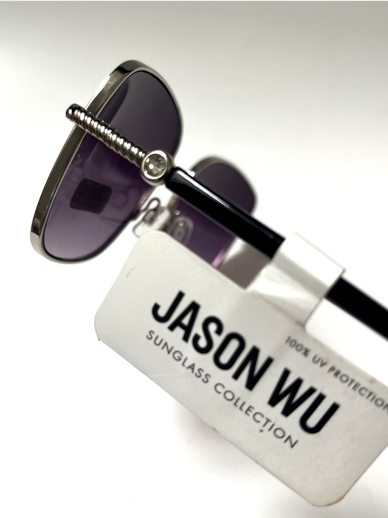 NWT JASON WU Square Sunglasses Black Metal  Classic Rhinestone main image 2